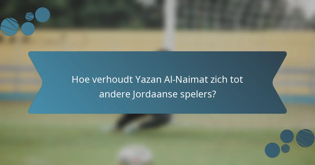 Hoe verhoudt Yazan Al-Naimat zich tot andere Jordaanse spelers?