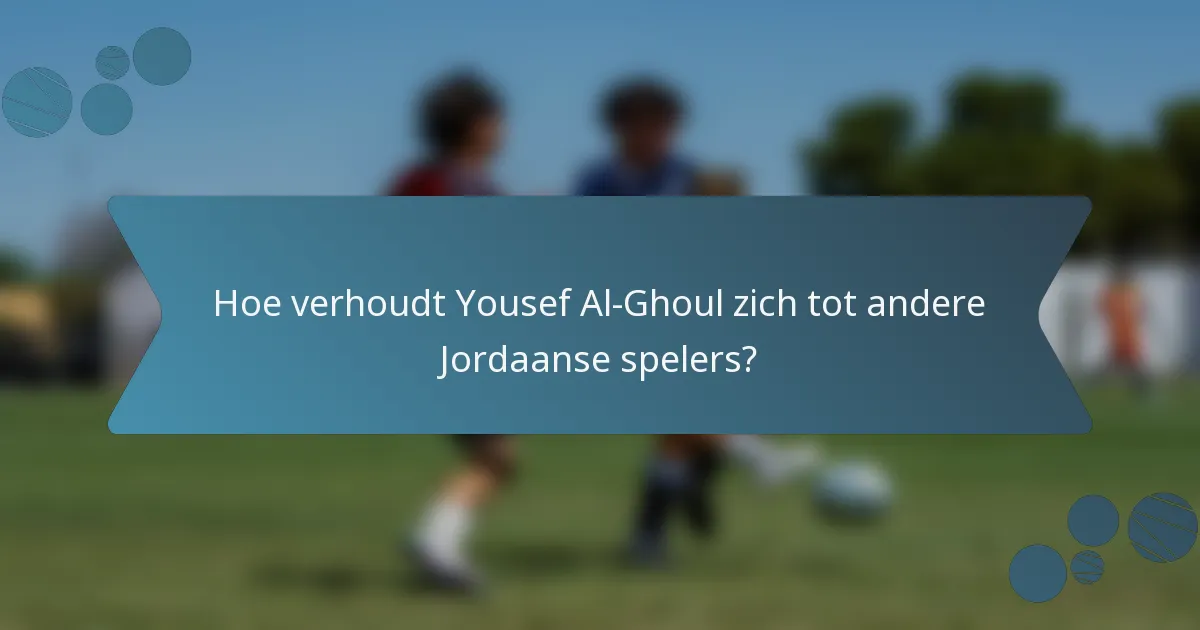 Hoe verhoudt Yousef Al-Ghoul zich tot andere Jordaanse spelers?