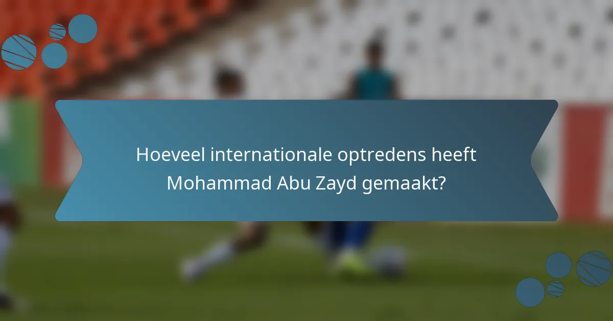 Hoeveel internationale optredens heeft Mohammad Abu Zayd gemaakt?