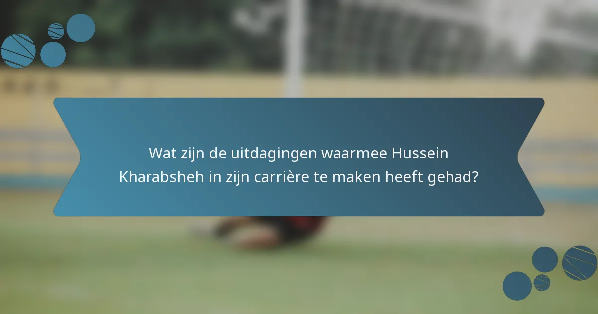 Wat zijn de uitdagingen waarmee Hussein Kharabsheh in zijn carrière te maken heeft gehad?