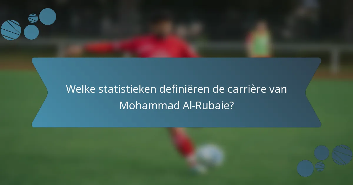 Welke statistieken definiëren de carrière van Mohammad Al-Rubaie?